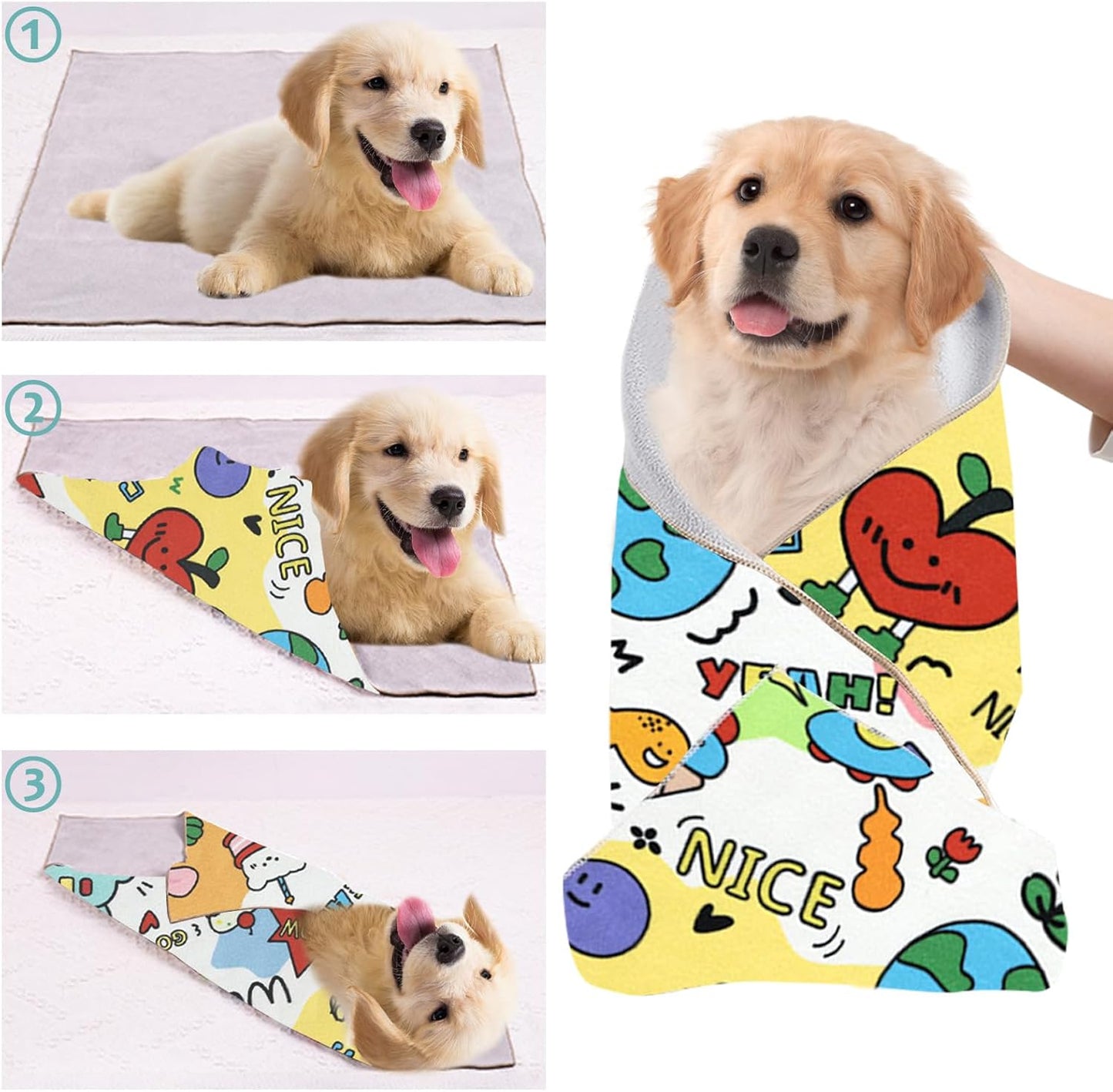 Cat Grooming Wrap for Cutting Nails with Cat Nail Clipper, Self-Adherent Wrap for Ear Cleaning, Anti-Runaway/Scratch, Cat Swaddle Wrap for Calming, Cow White