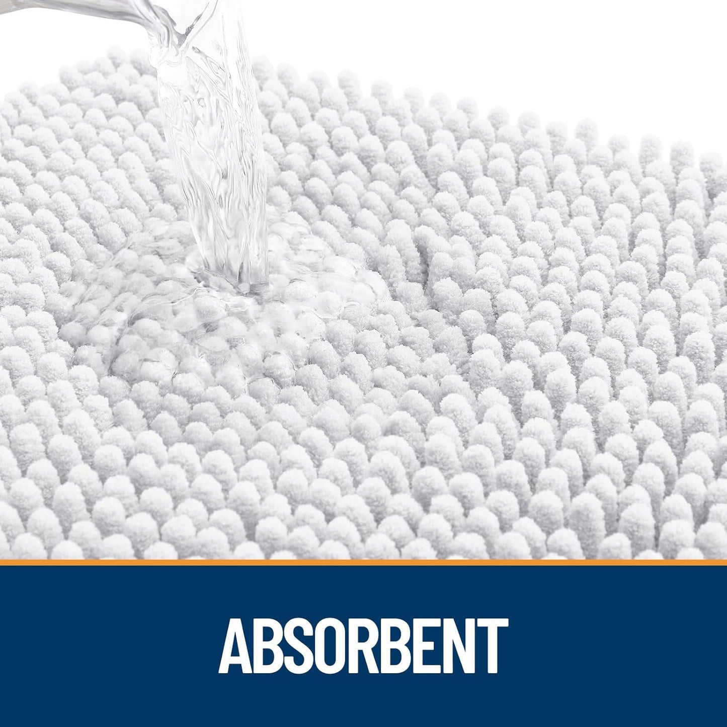 OLANLY Dog Door Mat for Muddy Paws 48x30, Absorbs Moisture and Dirt, Absorbent Non-Slip Washable Doormat, Quick Dry Chenille Mud Mat for Dogs, Entry Indoor Entryway Carpet for Inside Floor, White