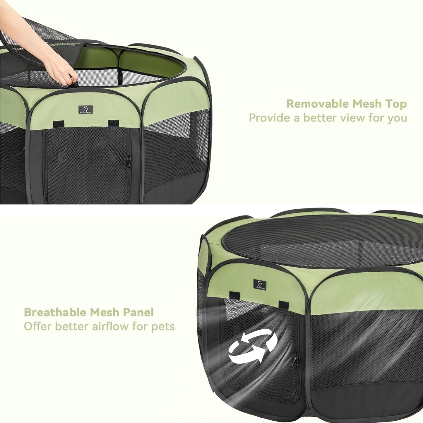 A 4 Pet Portable Cat Playpen for Small Dogs, 27" Small Kitten Playpen, Suitable for Puppy/Cats/Rabbit/Chick, Cat Play Pen with Mesh Panel(11”W × 7.5”H)