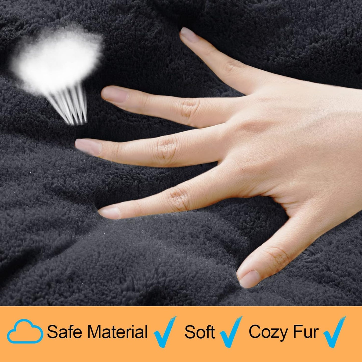 Dog Beds Crate Pad for Extra Large Dogs Ultra Soft Dog Crate Bed Washable & Anti-Slip Kennel Pad for Dogs Cozy Sleeping Mat,Dark Gray 48inch