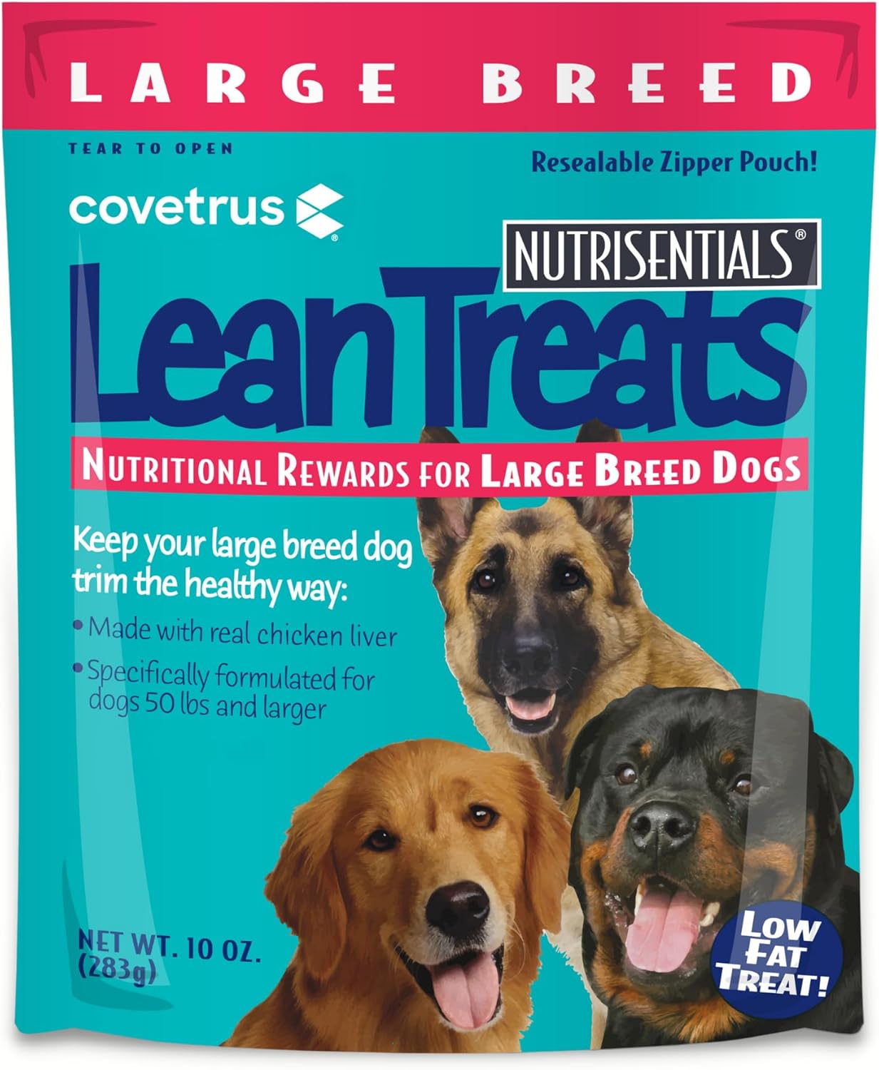 Covetrus Nutrisential Lean Treats for Large Dogs - Soft Dog Treats for Large Dogs - Nutritional Low Fat Bite Size - Chicken Flavor - 10oz