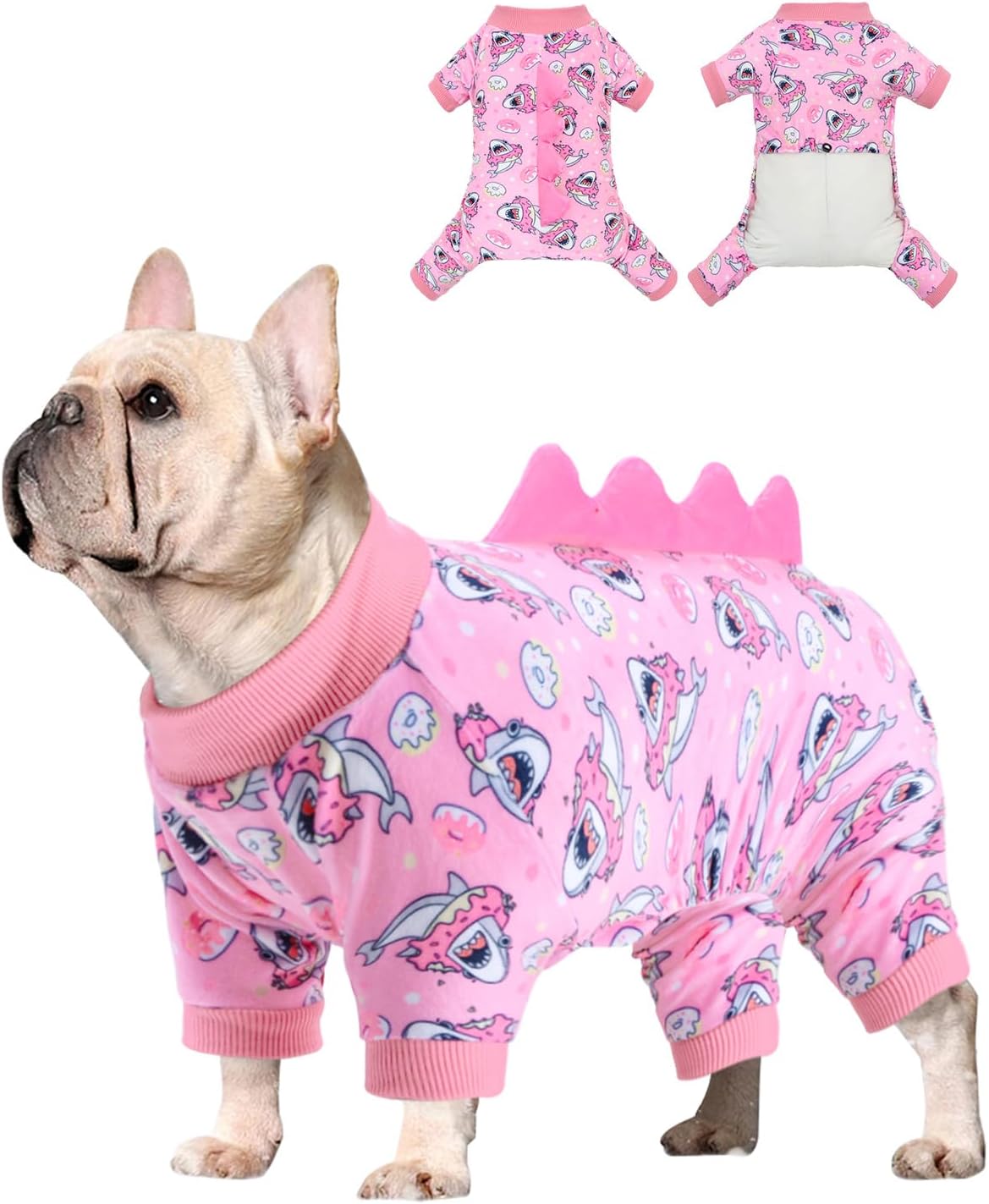 CuteBone Dinosaur Costume Dog Pajamas, Stretchy Spandex Crystal Velvet Sleepwear Coat for Small Dogs, Soft & Warm Pet Outfit Clothes for Cold Weather, Cozy Pullover Design COSP09XS