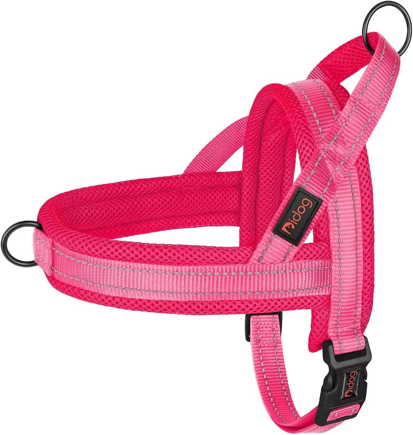 Didog No Pull Dog Harness with Soft Mesh Padded,Reflective & Quick Fit Light Weight Dog Strap Vest Harness,Easy for Walking Training (M:Chest 21-26", Pink)