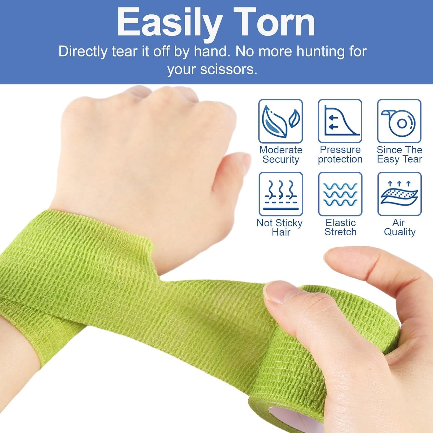 LDIWEE 24 Pack Self Adhesive Bandage Wrap 2 Inch, Vet Wrap for Dogs & Horses, Elastic Cohesive Tape for Athletic Sports, First Aid Medical, Ankle Sprains, Wrist Support