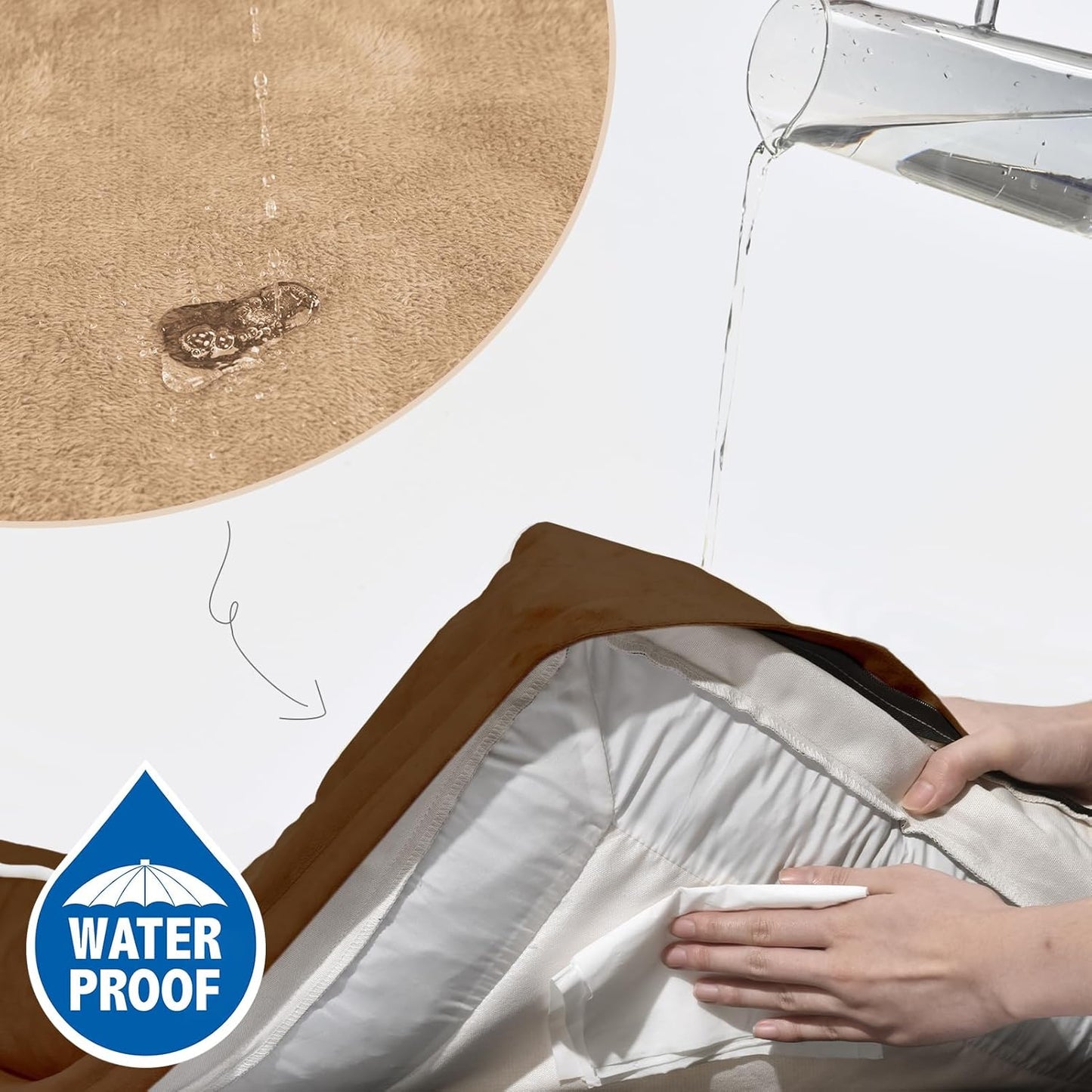 Comfort Expression Jumbo Dog Bed for Extra Large Dogs, Waterproof Orthopedic Dog Beds, PV Washable Sofa Bed, Large Breed Dogs Beds with Removable Cover & Non-Slip Bottom(Jumbo,Brown)