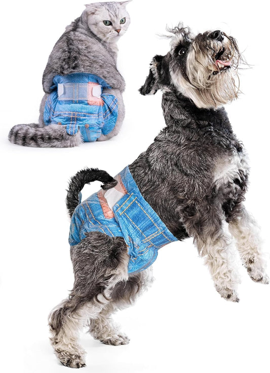 Pet Soft Dog Diapers Female, Disposable Dog Diapers, Cat Diaper for Female Cats, Puppy Diaper 8pcs Medium