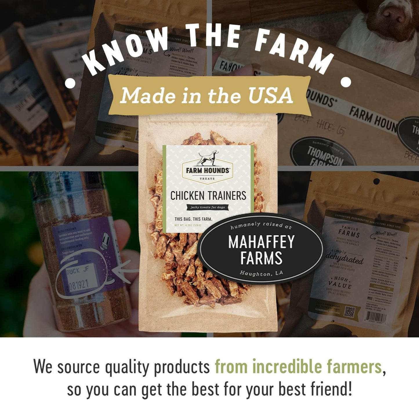 Farm Hounds - Chicken Trainers - Premium Natural Jerky for Dogs - 100% Humanely Raised Chicken - Easy-Break - Great for Training & Treats - No Added Fillers - Made in USA - 4.5oz - 2 Pack