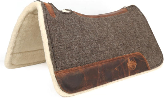 BLACK HOOF Steam Pressed Merino Wool Felt Contoured Pad with Heavy Saddle Grade 100% Woolen Fleece Bottom 1 Inch Thick