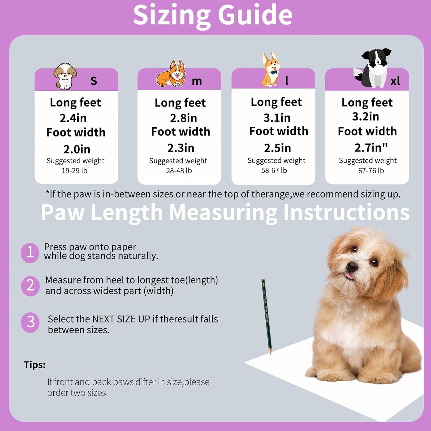 Dog Shoes for Hot Pavement, Adjustable Magic Tape Boots for Small, Medium & Large Dogs, Anti-Slip, Easy to Clean Paw Protectors for Beach, Outdoor & Hot Weather (Purple S)
