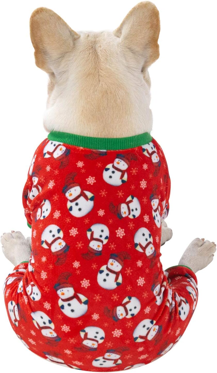 CuteBone Dog Christmas Pajamas Puppy Onesies Small Dogs Soft Pjs Coat Cat Apparel Comfy Pet Clothes Outfit Doggie Bodysuit P136M