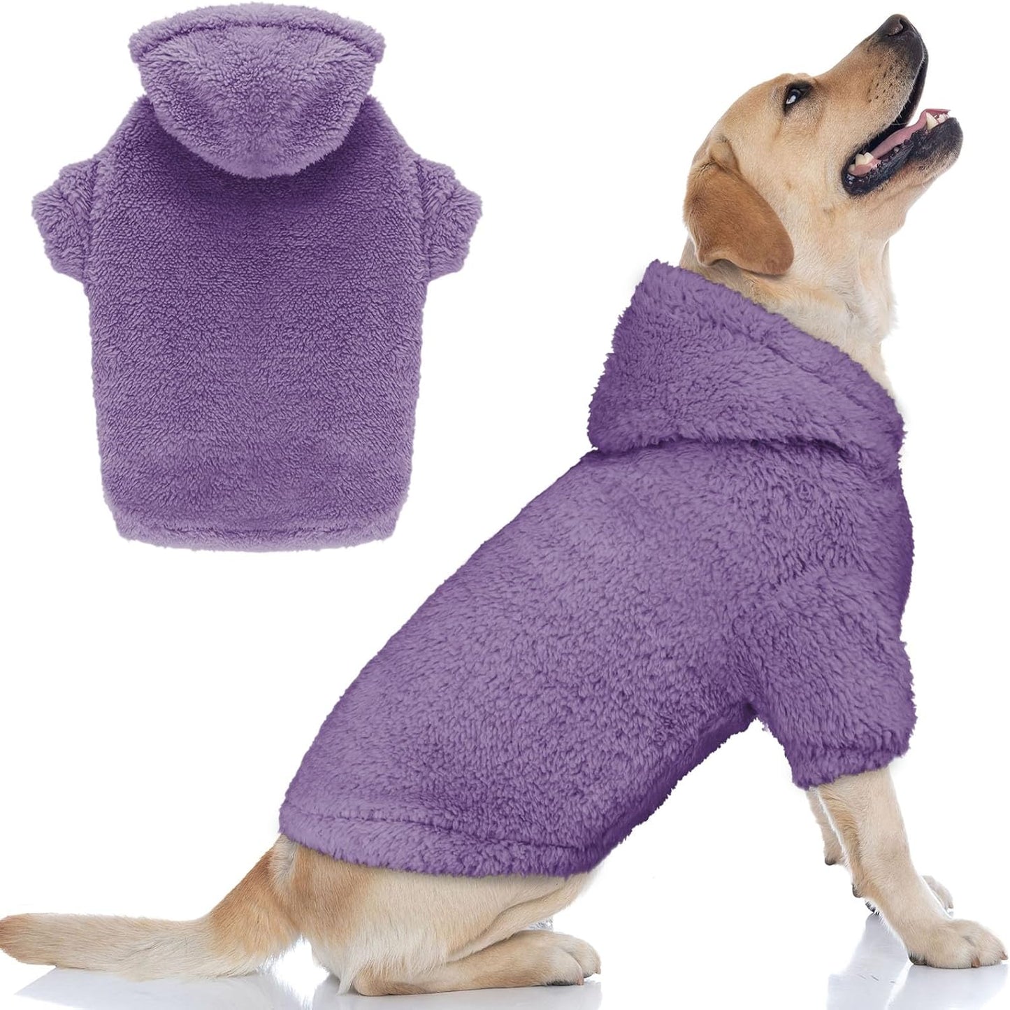 Stpiatue Dog Hoodie (Purple) - Warm Polyester Hooded Sweater for Extra Large Dogs, XX-Large, 36'' Chest