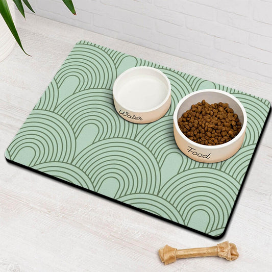 Dog Food Mats for Floors Absorbent, Pet Cat Food Mat - Quick Dry Dog Mat for Food and Water Boho Pet Supplies