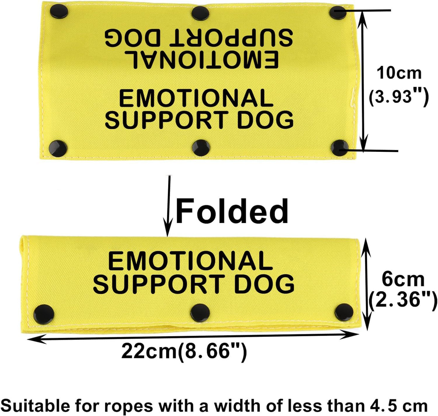 Therapy Service Dog Leash Sleeve Emotional Support Dog Leash Wrap Alert Hanging ID Patch Tag Pet Birthday Gift (Emotional Dog-YE Sleeve)