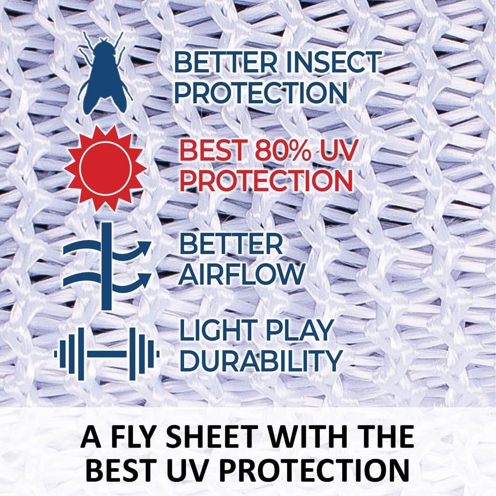 Schneiders Soft Interlock Mesh II Attached Neck Euro Bellyband Leg Shield Horse Fly Sheet | 80% UV Protection | SilverTek Lining