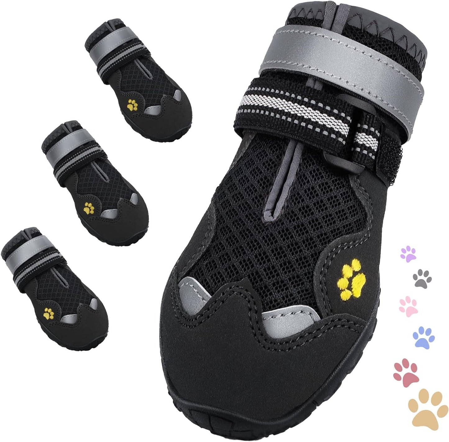 Dog Shoes for Large Medium Small Dog, Mesh Breathable Dog Shoes for Hot Pavement, Anti-Slip Dogs Boots Paw Protectors with Reflective for Outdoor Walking Indoor Hardfloors (Size 2)