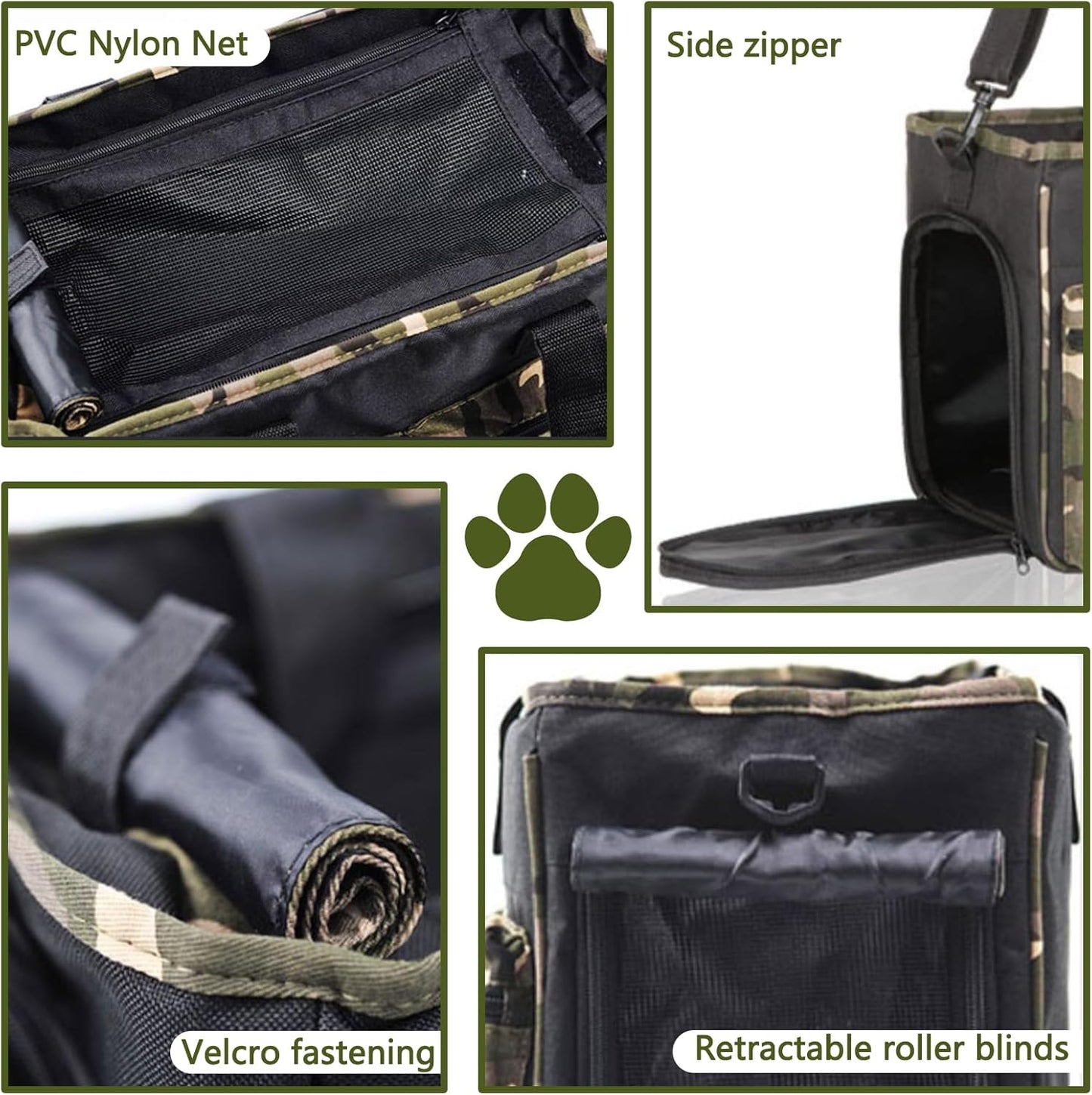 Cat Carrier Bag, Foldable Pet Bag Airline Approved, Pet Travel Carrier for Medium Cats Small Cats Dogs, Sturdy Transport Carriers Long Trips(Brown)