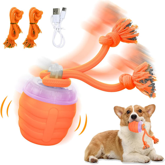 Interactive Dog Toys - [2025 Newly Upgraded] Motion Activated Ball for Small/Medium/Large Dogs, Automatic Moving Dog Toy Wicked Ball for Boredom & Training, Music, USB Rechargeable (Orange)