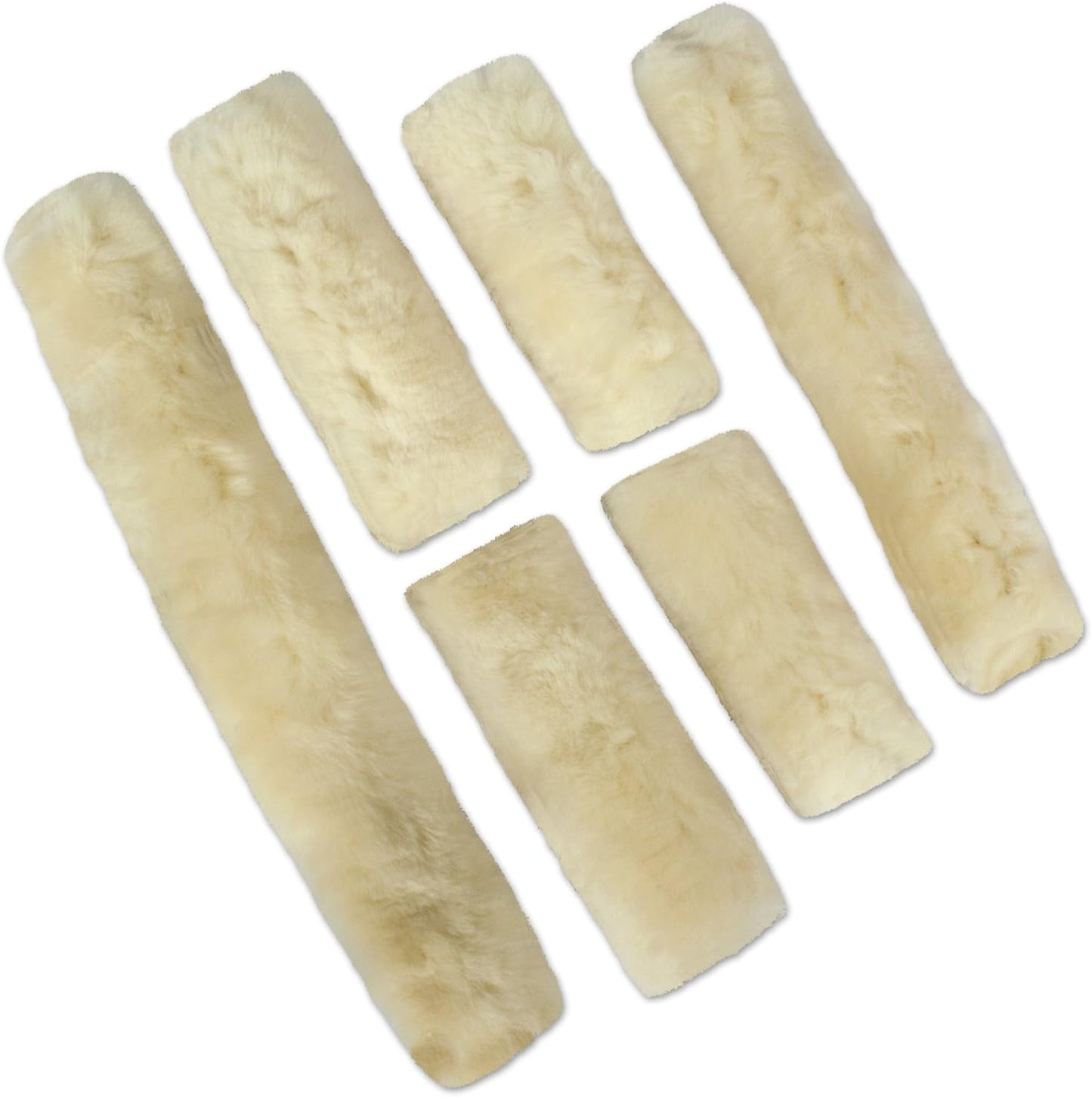 ECP Equine Comfort Products Merino Sheepskin Halter Fleece Set for Horses, 100% Natural Wool, Chafe Protection, Breathable Relief & Cushioned Comfort, Machine Washable, 6-Piece Set