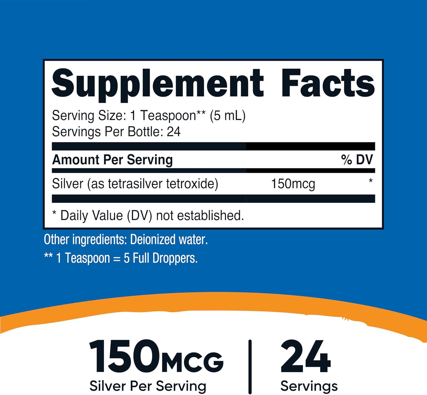 Nutricost Colloidal Silver 4oz - Cobalt Blue Glass Bottles, Bio-Active Colloidal Silver