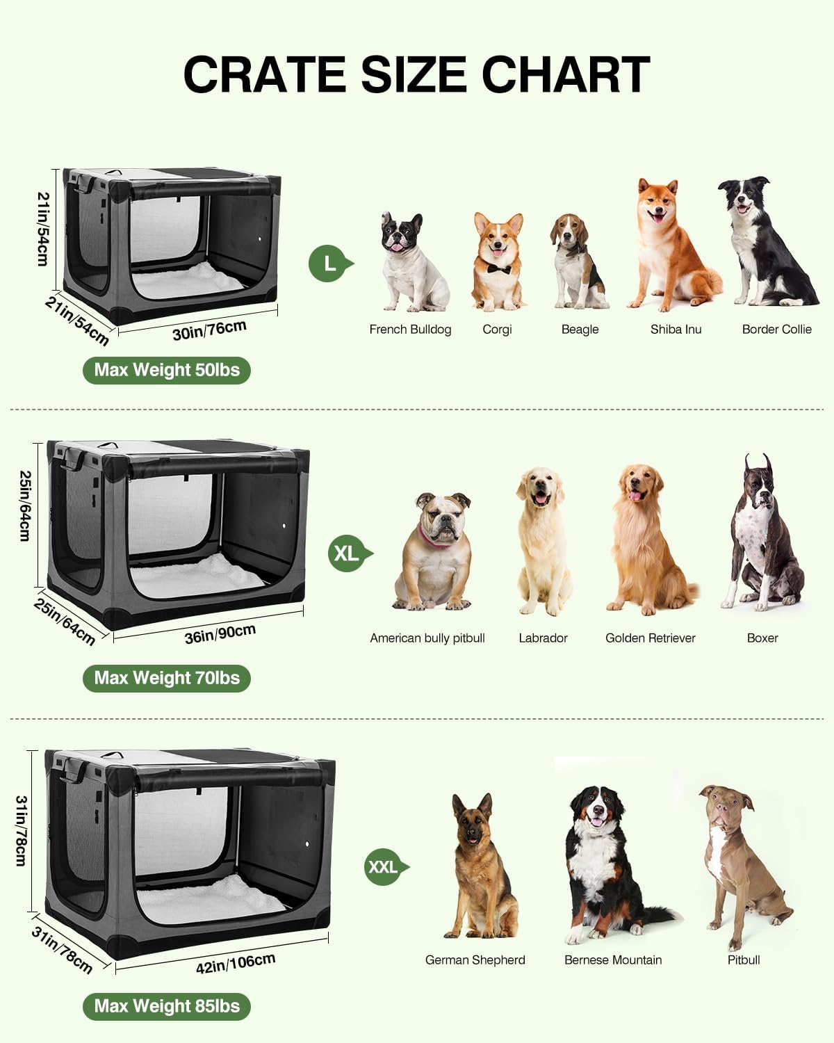 42 Inch Collapsible Travel Dog Crate for Medium Large Dogs, Portable Dog Crate 4-Door Foldable Soft Kennel with Durable Mesh Windows for Indoor & Outdoor Travel, with Storage Bag,Grey