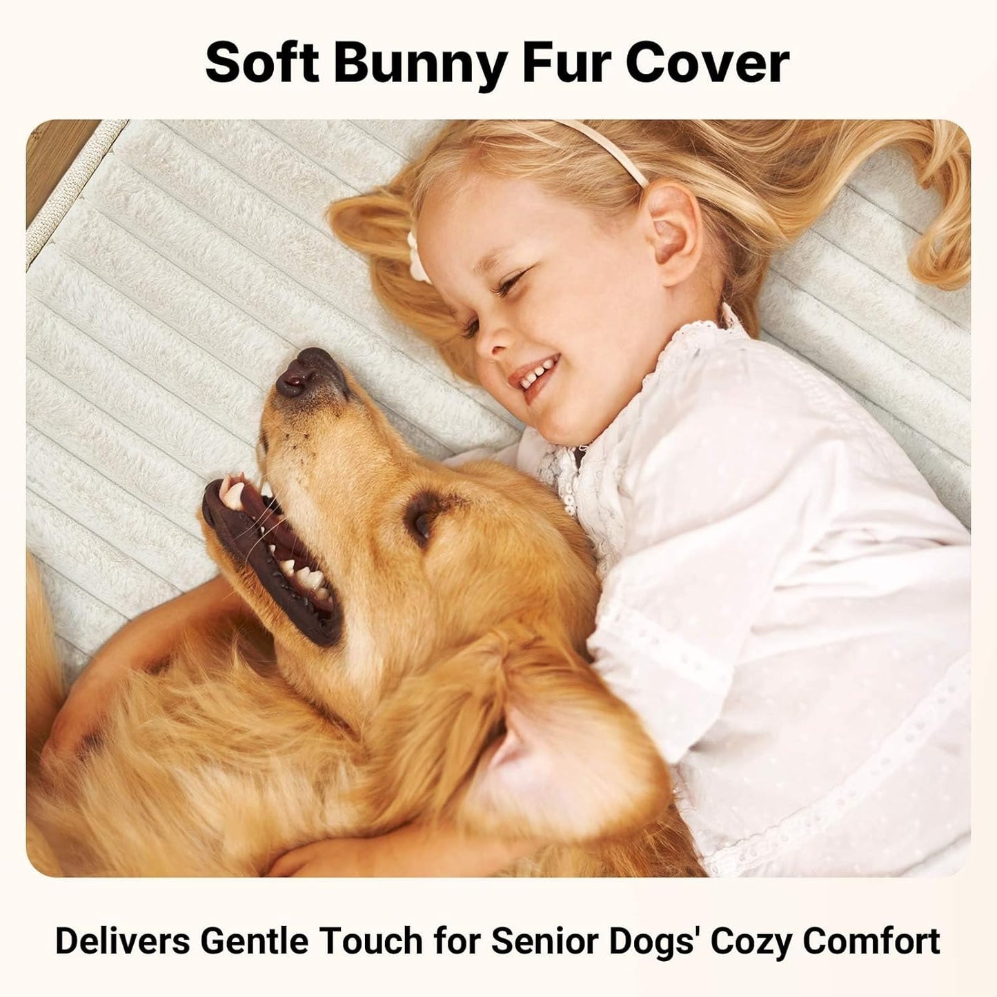 Veehoo Orthopedic Memory Foam Dog Bed, 7 Inch Thick Extra Large Dog Bed XL for Senior Dogs with Ultra-Soft Fluffy Surface, Waterproof Liner, Removable Washable Cover and Non-Slip Bottom, 48"x30"x7"