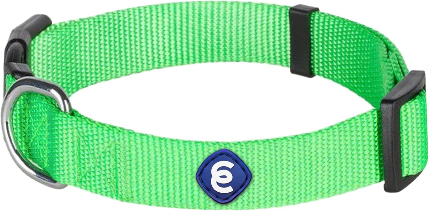 Blueberry Pet Essentials Neon Green Adjustable & Durable Large Dog Collar for Boys | Classic Collars for Large & Small Dogs, Stylish, Sturdy Nylon Collar for Pet Lovers