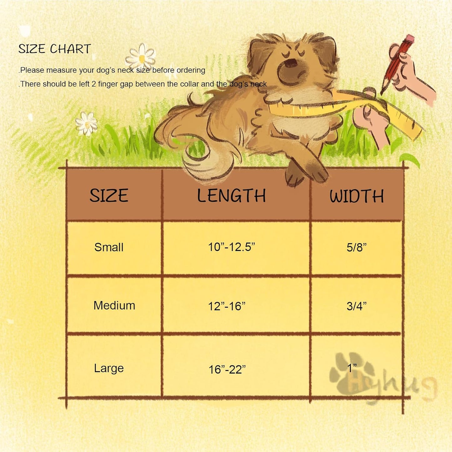 Hyhug Pets Solid Color Classic Regular Heavy Duty Basic Collar for Medium Breed Dogs Daily Use Walking,Jogging,Professional Training. (Medium, Illuminating Yellow)