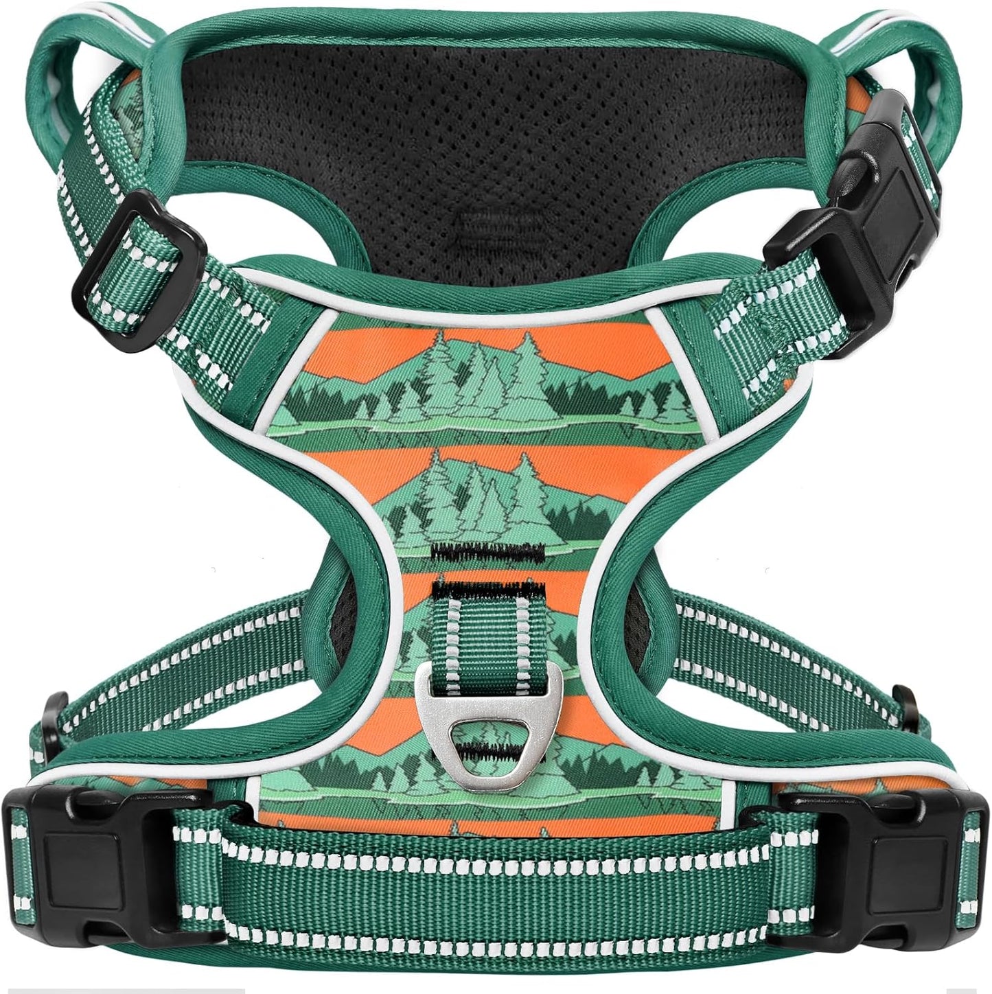 Timos No Pull Dog Harness,No Choke Front Clip Dog Reflective Harness,Adjustable Soft Padded Pet Vest with Easy Control Handle for X-Large Dogs,Wilderness,XL