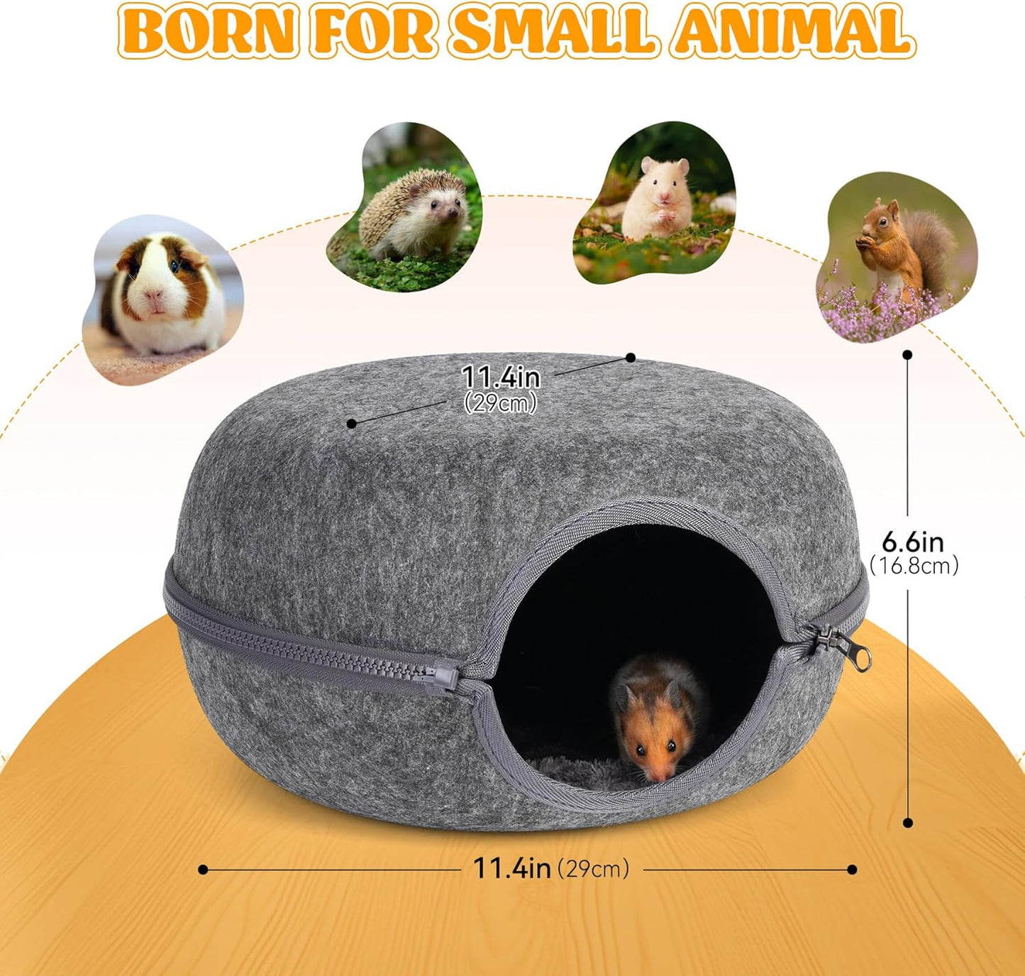 Guinea Pig Hideout, Double Function Guinea Pig Bed with 2 Soft Cushions, Small Animal Cage Accessories for Guinea Pigs, Hamsters, Hedgehogs, and Ferrets