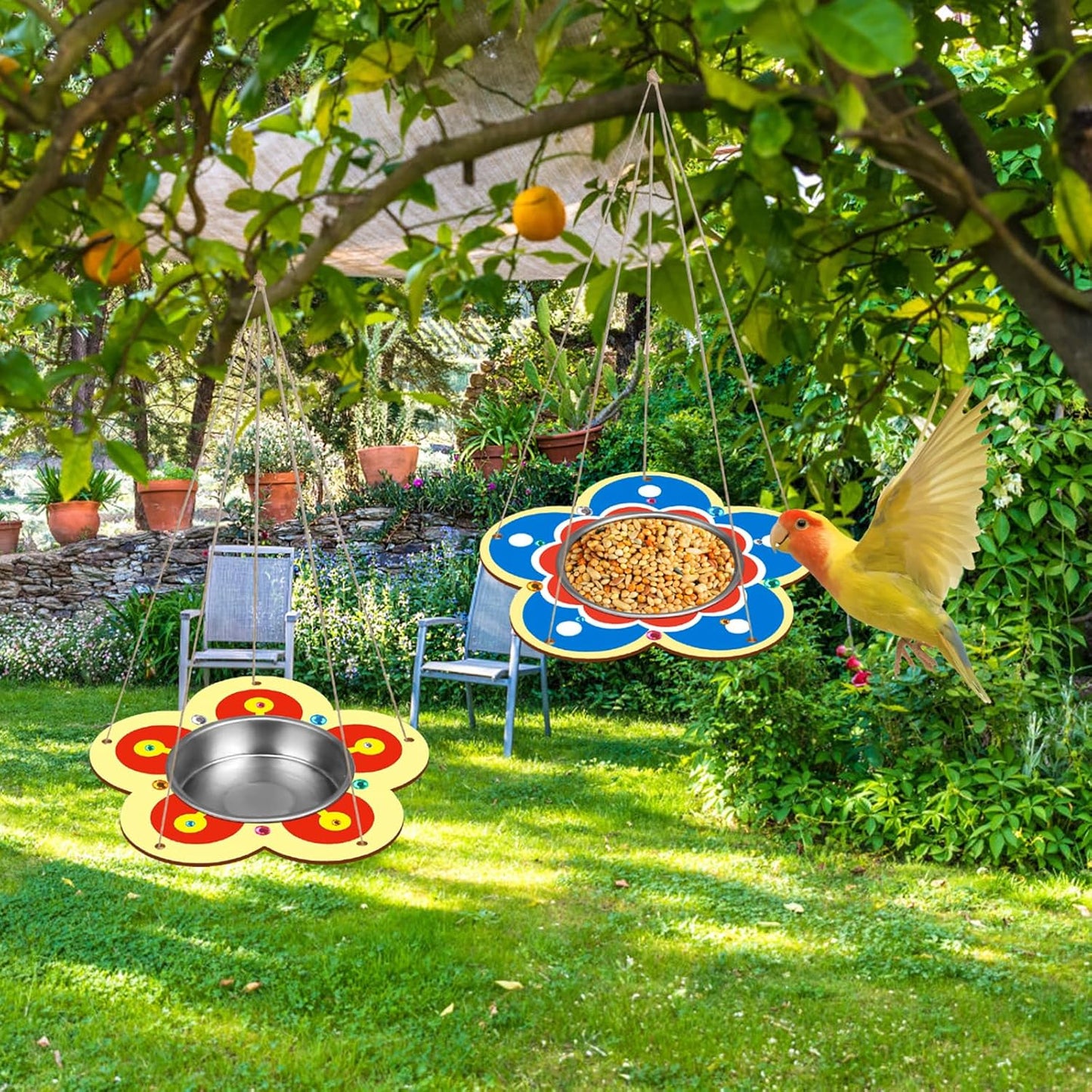 Fennoral 4 Pack Bird Feeder Kits for Kids Make Your Own Bird Feeders Wooden Art and Craft for Girls Boys Ornaments DIY to Paint Craft for Spring Garden Outdoor Decoration Summer Activities Project