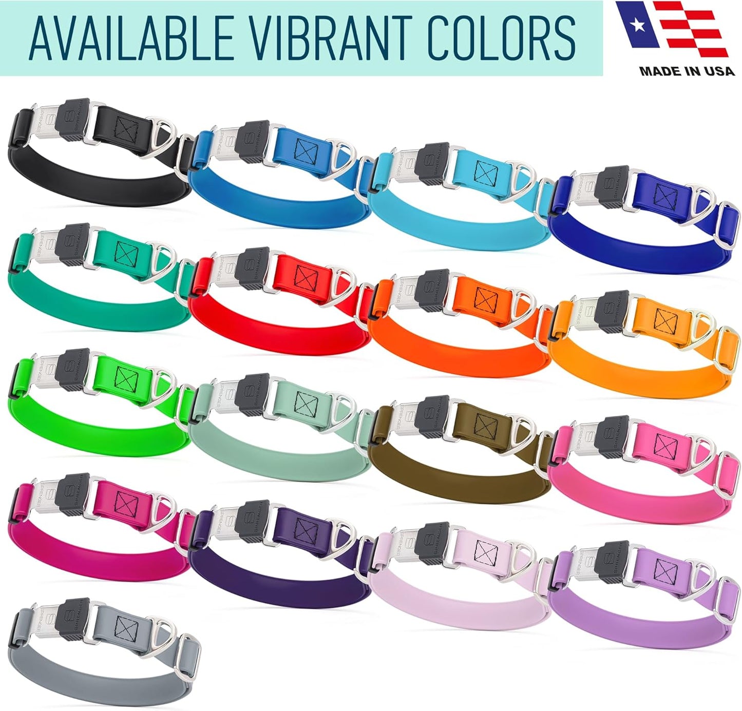 Dogline Biothane Waterproof Dog Collar with Herm Sprenger Black Stainless Steel Quick Release Buckle – Heavy Duty Tactical Durable Collar for Dogs – Comfortable and Safe Pet Collar, W 1" L 15-25"