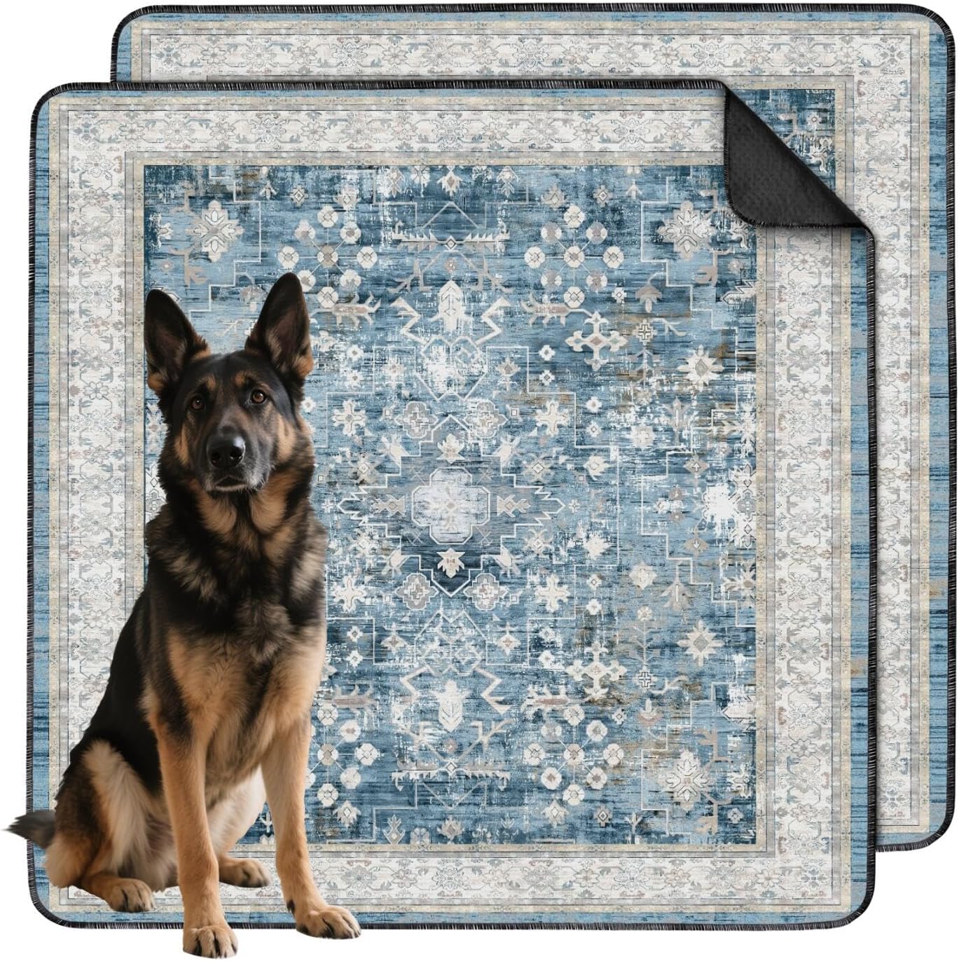 Washable Pee Pads for Dogs 2 Pack, Absorbent Reusable Puppy Pads Waterproof, Leakproof & Non-Slip Whelping Pad, Potty Training Pads for Dogs Playpen Mat 48x48