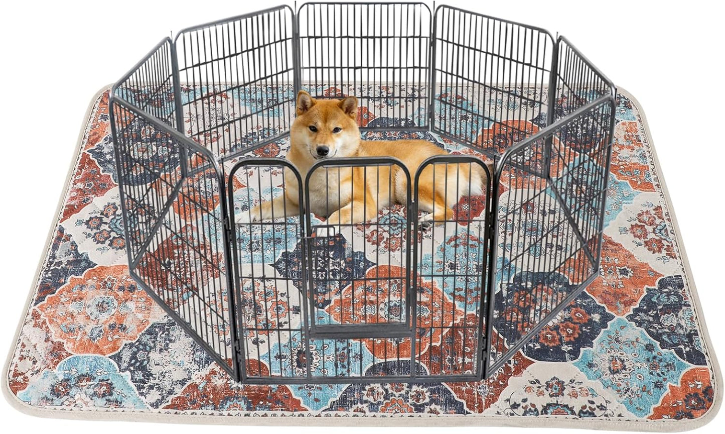 IEUUMLER Washable Pee Pads for Dogs, 1 Pack Reusable Non-Slip Grip, Super Absorbent Waterproof Puppy Pads for Potty Training, Playpen, Crate, Whelping Box EU011 (Orange, 48" x 48")