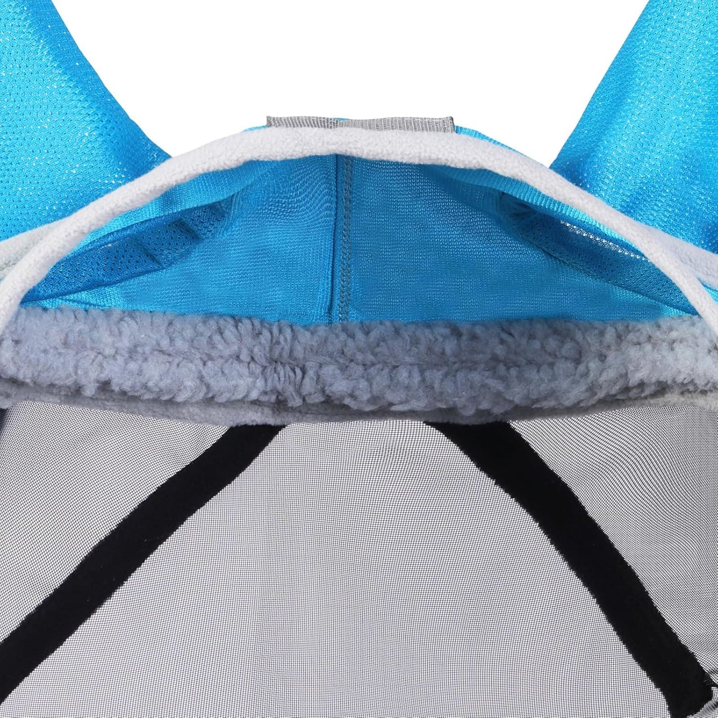 Harrison Howard CareMaster Pro Luminous Horse Fly Mask Large Eye Space Standard with Ears UV Protection for Horse Sky Blue M Cob