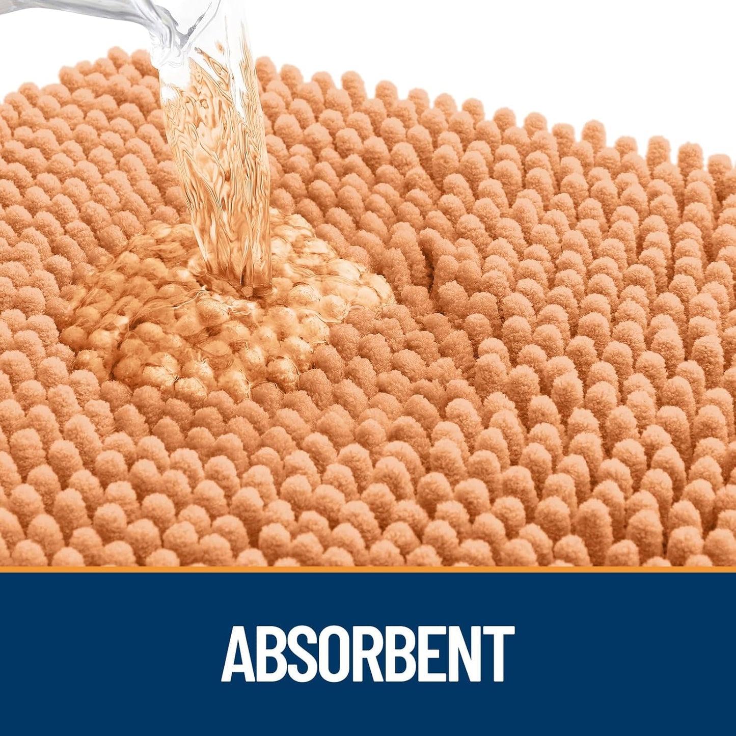 OLANLY Dog Door Mat for Muddy Paws 30x20, Absorbs Moisture and Dirt, Absorbent Non-Slip Washable Doormat, Quick Dry Chenille Mud Mat for Dogs, Entry Indoor Entryway Carpet for Inside Floor, Orange