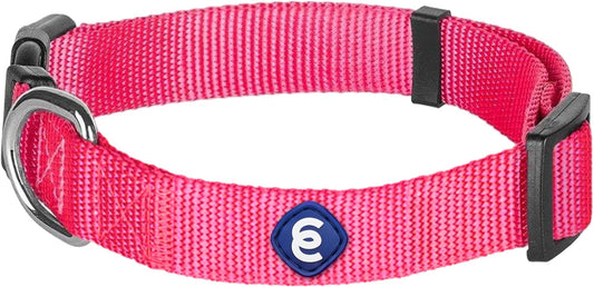 Blueberry Pet Essentials Small Dog Collar in French Pink | Adjustable & Eco-Friendly Durable Nylon Strap | Classic Collar for Small Dogs, Boy & Girl Pets
