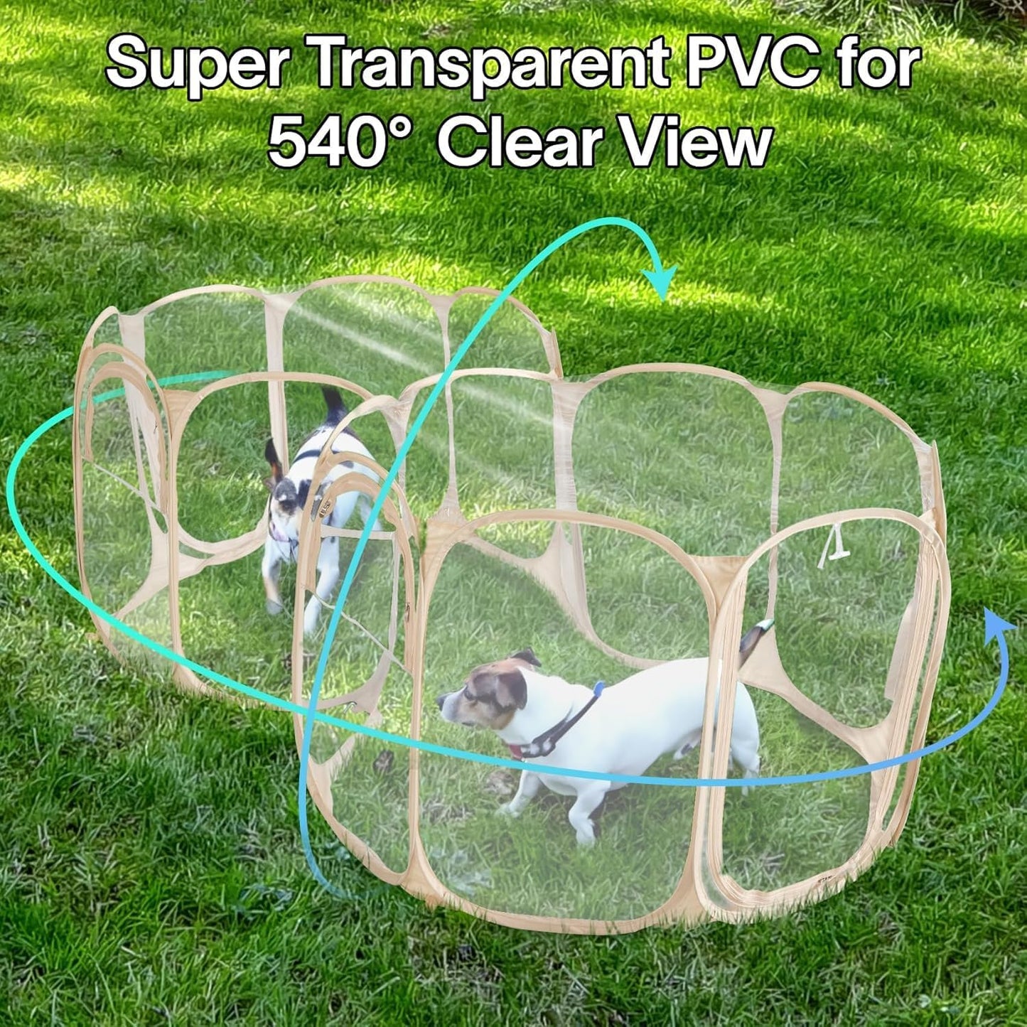 Cold Resistant Cat Playpen PVC Dog Playpen - Portable & Foldable Indoor Outdoor Puppy Playpen - Insulated 2-Room Dog TentCrate Cage Kennel, Playpen for Kitten, Small Animals Play Pen