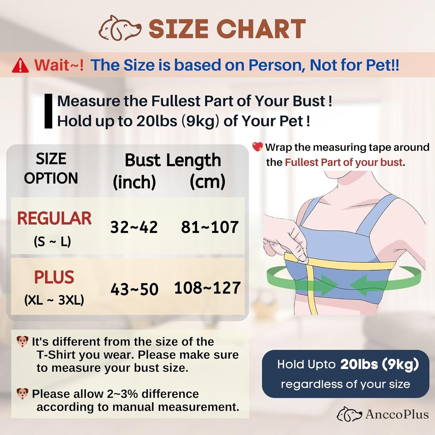 Dog Carriers for Small Dogs, Front Facing Small Dog Carrier, Hands Free Pet Carrier, Size Adjustable Cat Carriers, Reducing Back Pain, Safe Soft Cotton Cat Sling (Regular, Heather Gray)