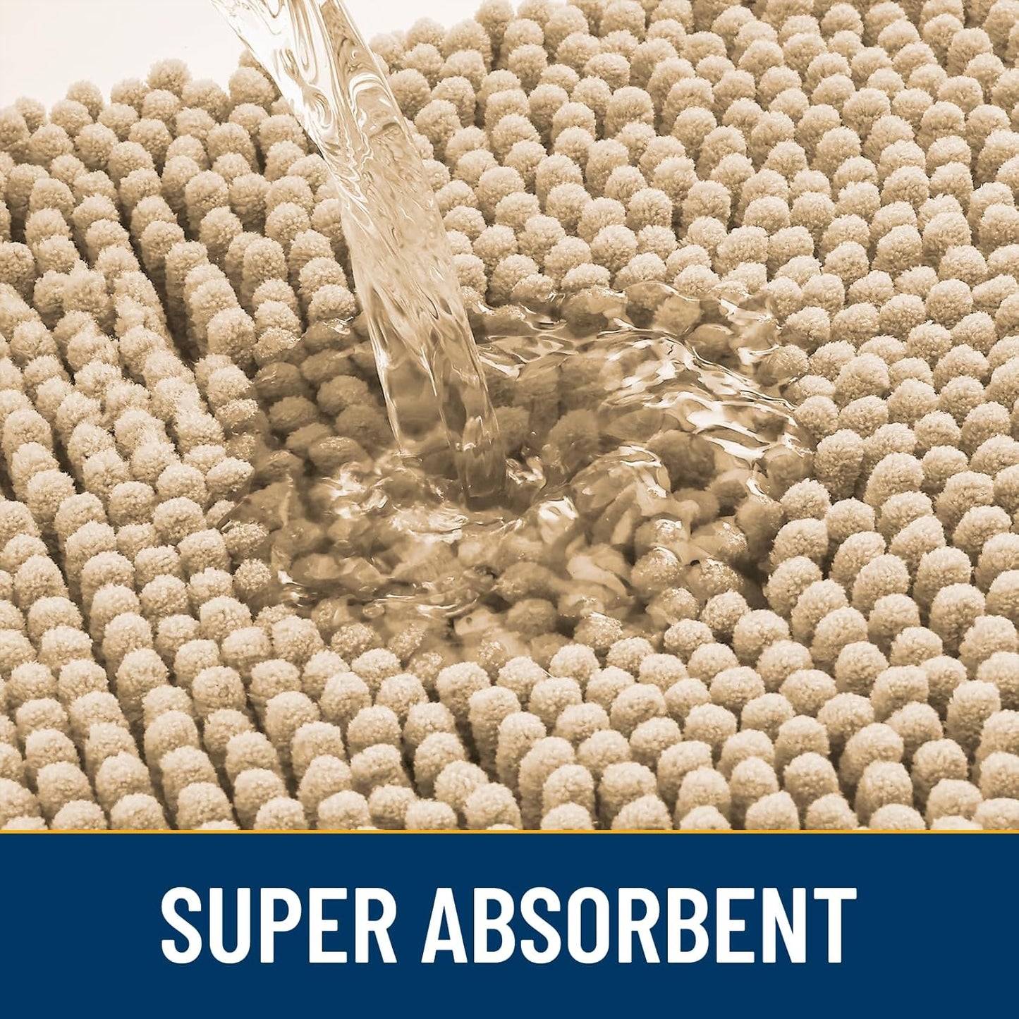 Smiry Dog Door Mat for Muddy Paws 34x21, Absorbs Moisture and Dirt Doormat, Non-Slip Washable Quick Dry Chenille Front Door Mat Indoor Entrance, Entryway Carpet for Inside Floor, Beige