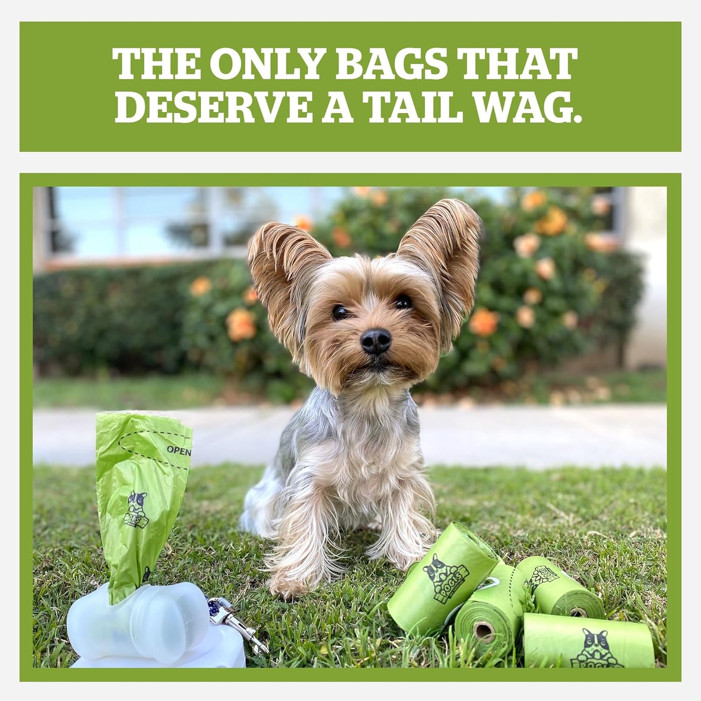 Pogi's Compostable Poop Bags – Leak-Proof, Extra-Large, Made with Plants – 18 Rolls (270 Bags)