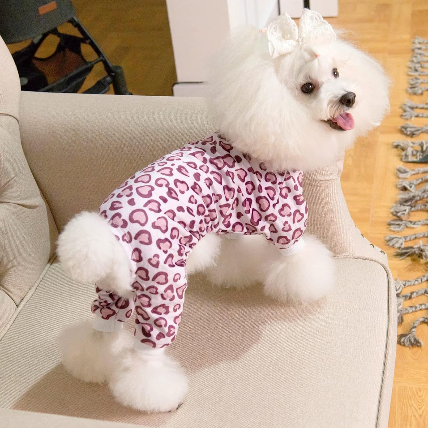 CuteBone Dog Halloween Pajamas Puppy Onesies Small Dogs Soft Pjs Coat Cat Apparel Comfy Pet Christmas Clothes Outfit Doggie Bodysuit P226M