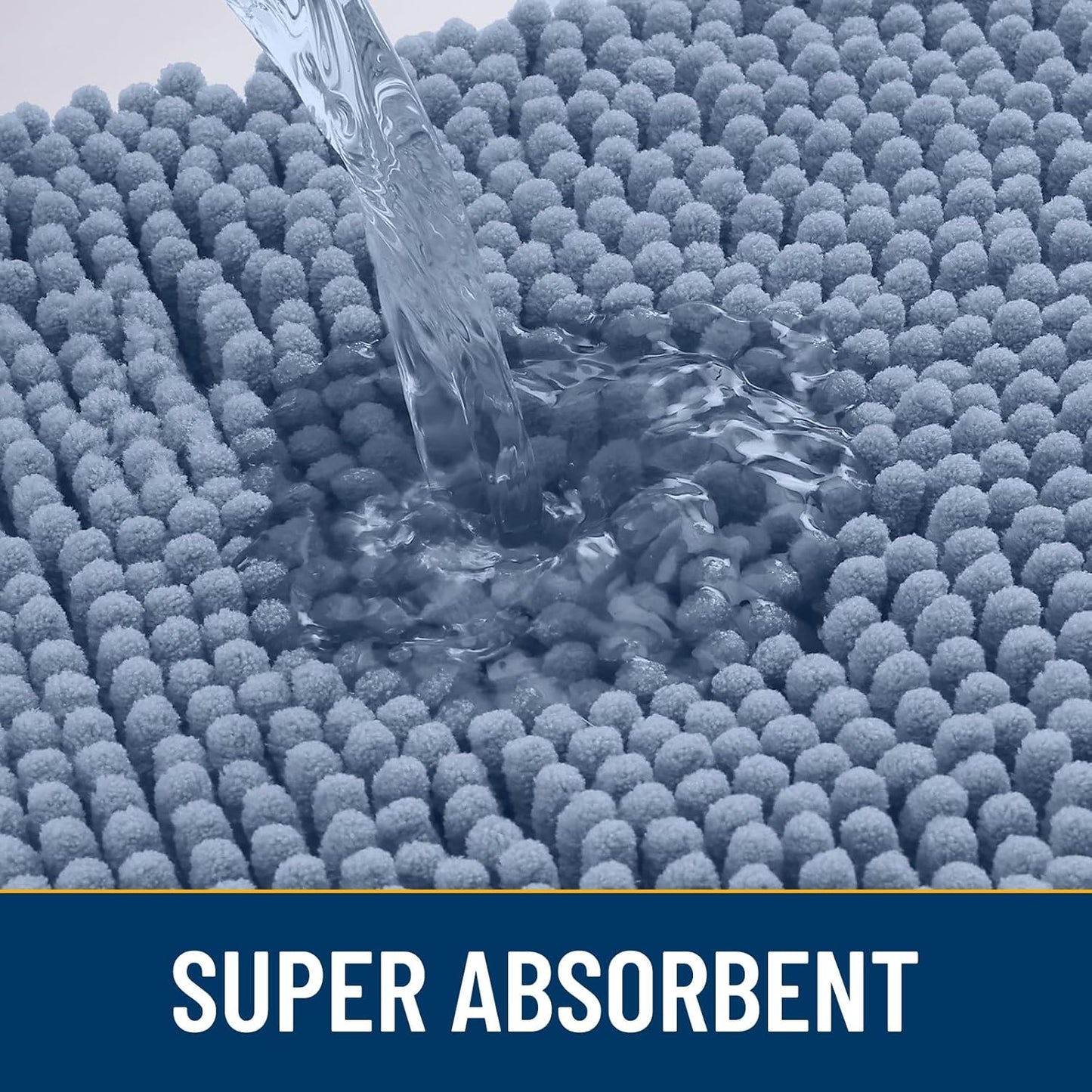 Smiry Dog Door Mat for Muddy Paws 24x16, Absorbs Moisture and Dirt Doormat, Non-Slip Washable Quick Dry Chenille Front Door Mat Indoor Entrance, Entryway Carpet for Inside Floor, Airy Blue