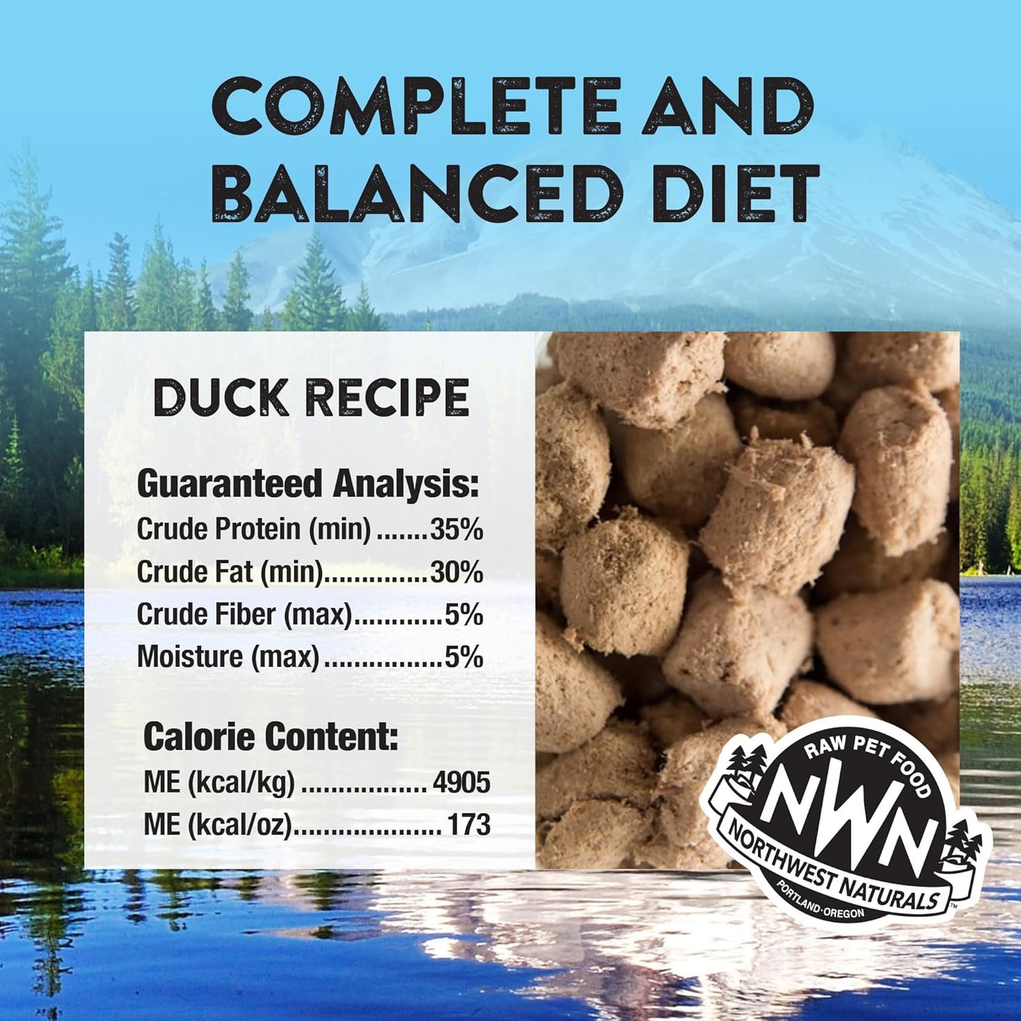 Northwest Naturals Freeze-Dried Duck Cat & Kitten Food, Grain-Free, Bite-Sized Nibbles. Healthy, Limited, Human-Grade Ingredients, Complete & Balanced, All-Natural, High-Protein Diet, USA Made, 11 oz