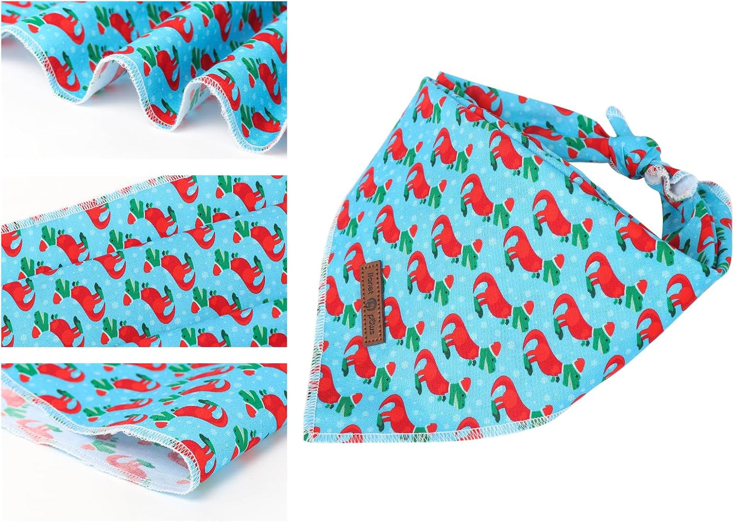 Lionet Paws Christmas Dog Bandana for Small Medium Large Dogs,Dinosaur Cat Dog Kerchief Washable Dog Triangle Bibs Scarf for Girl or Boy Gift