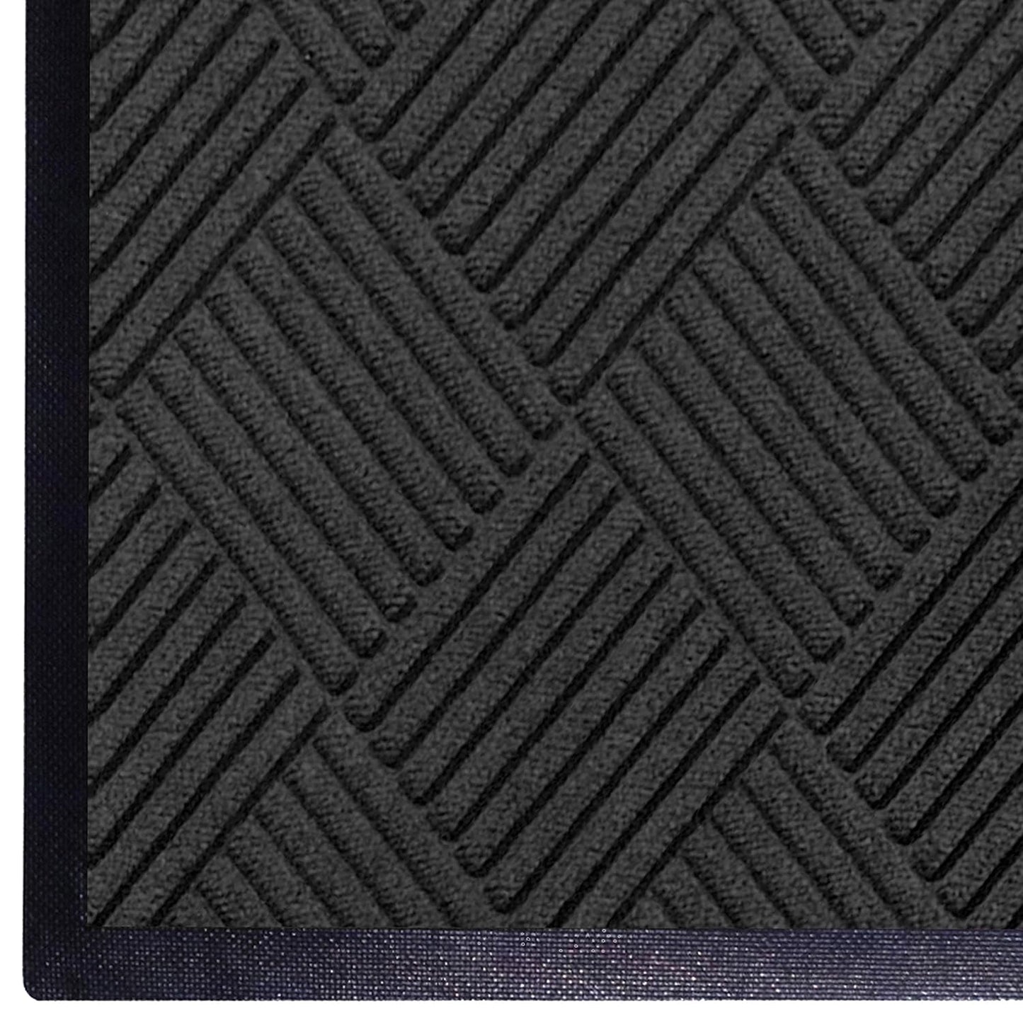 M+A Matting WaterHog Diamond | Commercial-Grade Entrance Mat with Rubber Border – Indoor/Outdoor, Quick Drying, Stain Resistant Door Mat (Charcoal, 6' x 12')