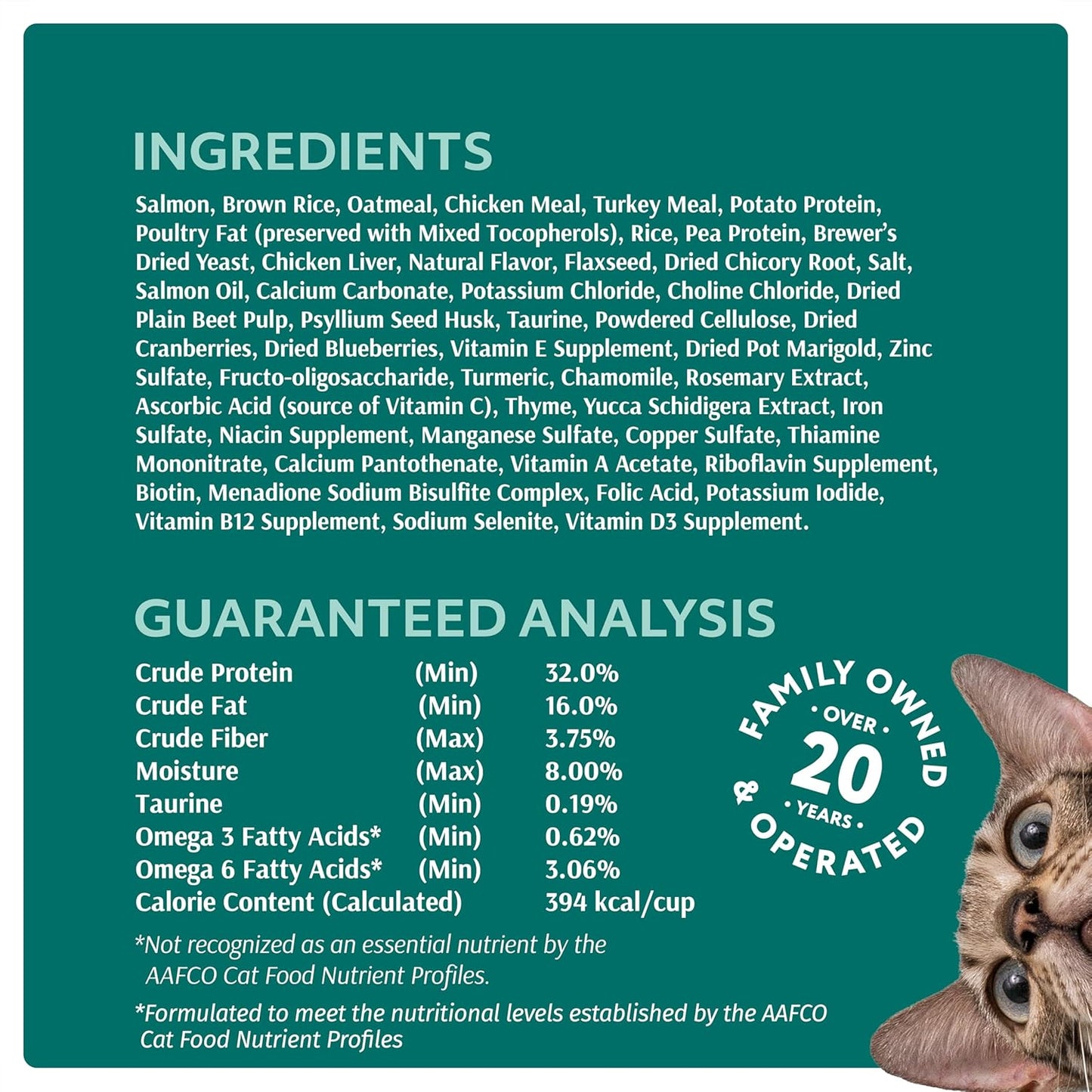 OPtimeal Skin & Sensitive Stomach Cat Food - Proudly Ukrainian - Healthy Cat Food Dry Recipe for Skin & Digestive Support, Tasty Dry Cat Food for Pets (8.8 lbs, Salmon & Brown Rice)