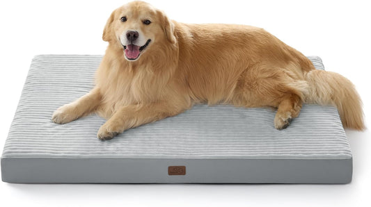 Bedsure XXL Dog Bed for Crate - Extra Large Orthopedic Pet Beds with Removable Machine Washable Cover, Egg Crate Foam Puppy Pad, Suitable for Pet Up to 100 lbs, 47"x29"