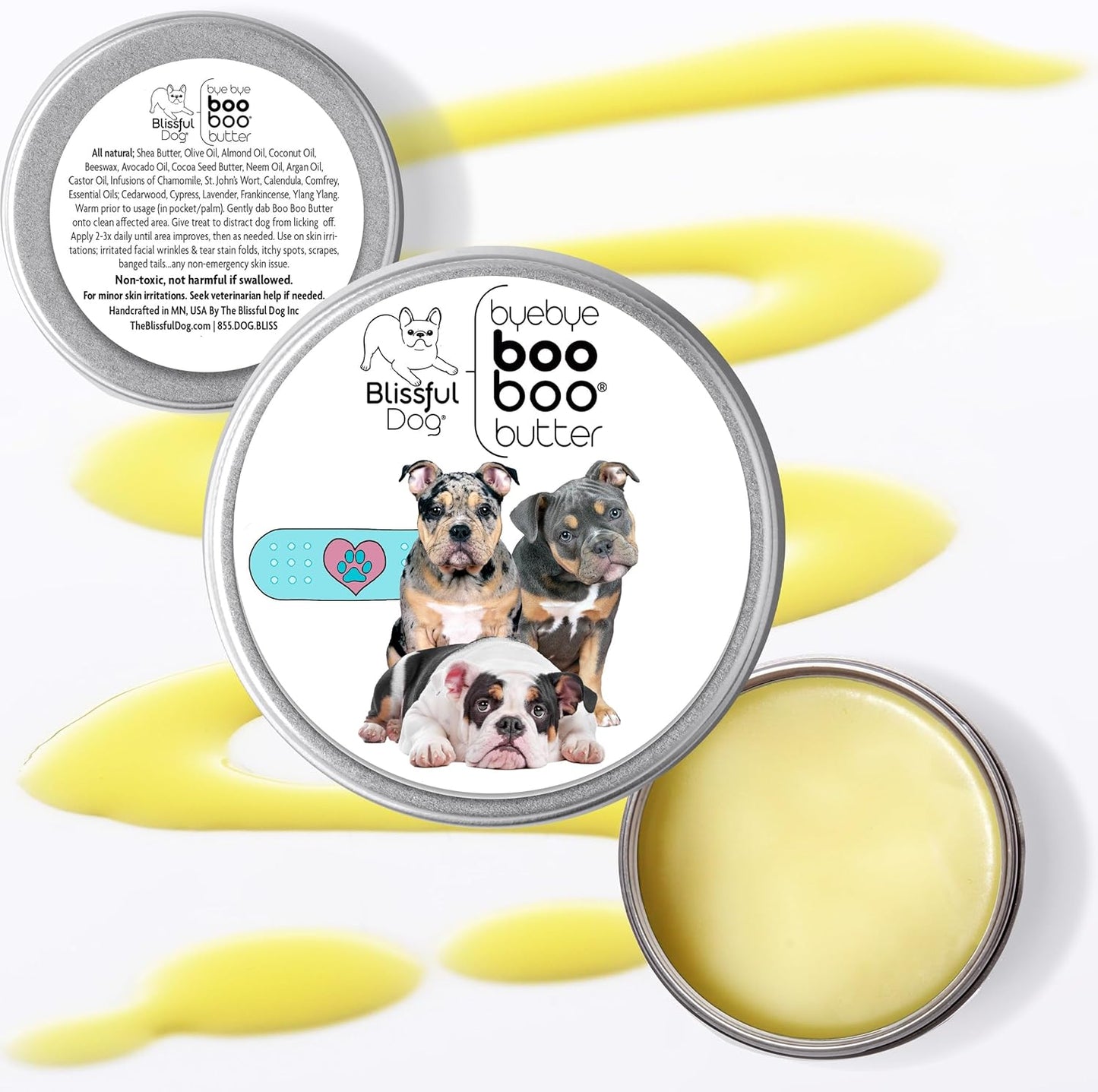 The Blissful Dog 2 oz TIN Olde ENGLISHE Bulldogge Booboo Butter