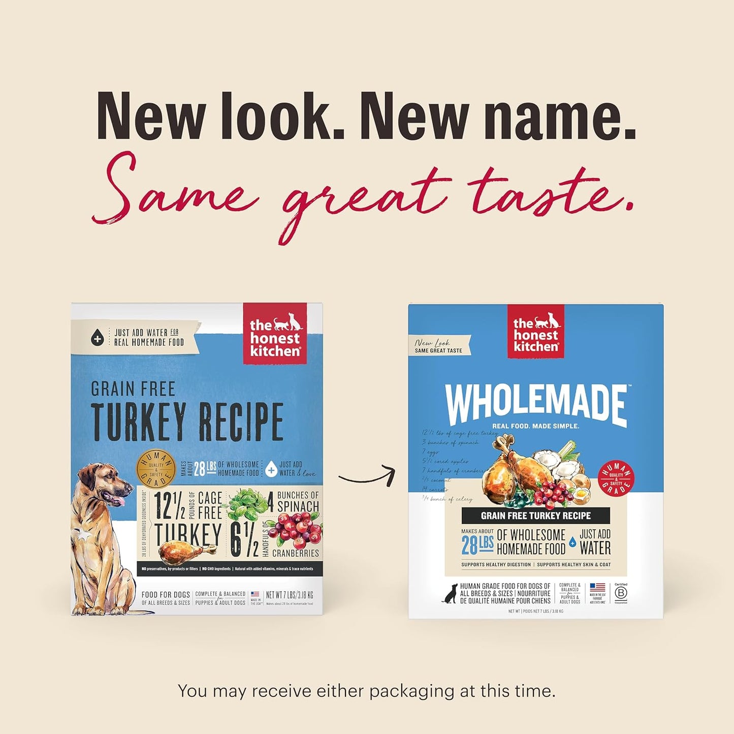 The Honest Kitchen Wholemade™ Grain Free Turkey Dog Food, 4 lb Box