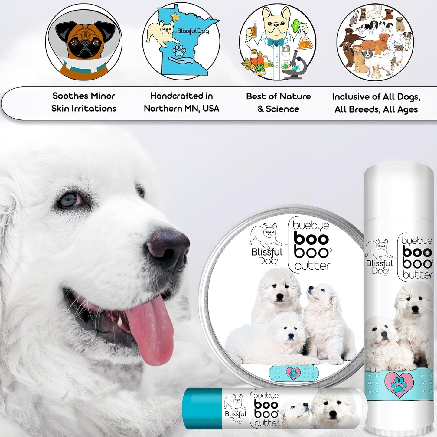 The Blissful Dog Great Pyrenees Boo Boo Butter, 16 oz.